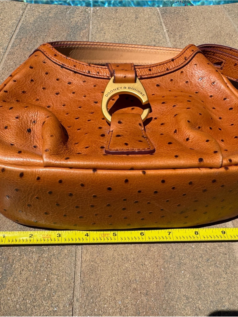 Dooney & Bourke Ostrich-Embossed Leather Shoulder Bag - Picture 12 of 13